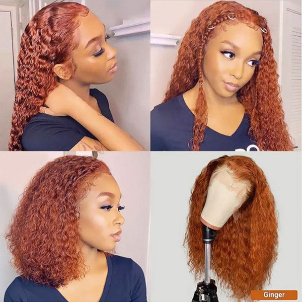 Ginger 13x4 Lace Front Wig Pre Plucked Deep Wave Hair Wig Human Hair