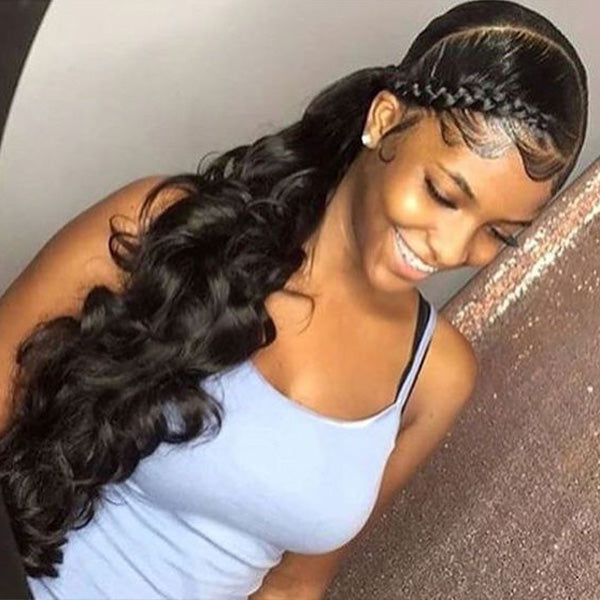 OQHAIR Loose Deep Wave Ponytail With Clip In 100% Human Hair Wrap