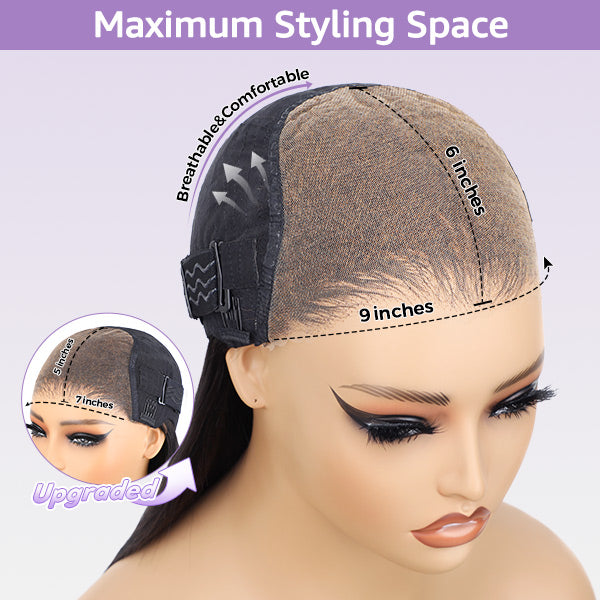 OQ HAIR Sleek Straight Pre-cut 7x5 HD Lace Wear Go Glueless Wig Bleached Invisible Knots