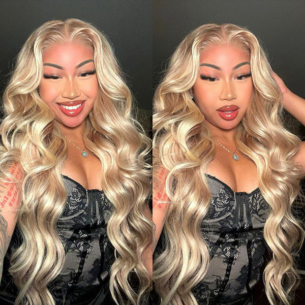 613 Blond Colored Wig Body Wave Glueless HD Lace Wig Preplucked
