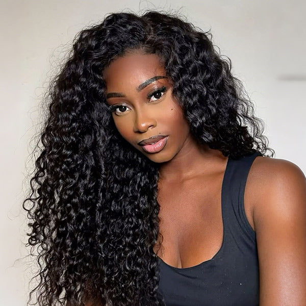 OQ HAIR Burmese Curly Glueless Wigs Elastic Drawstring Snug Fit Wear Go Wigs With Finger Coils Ends