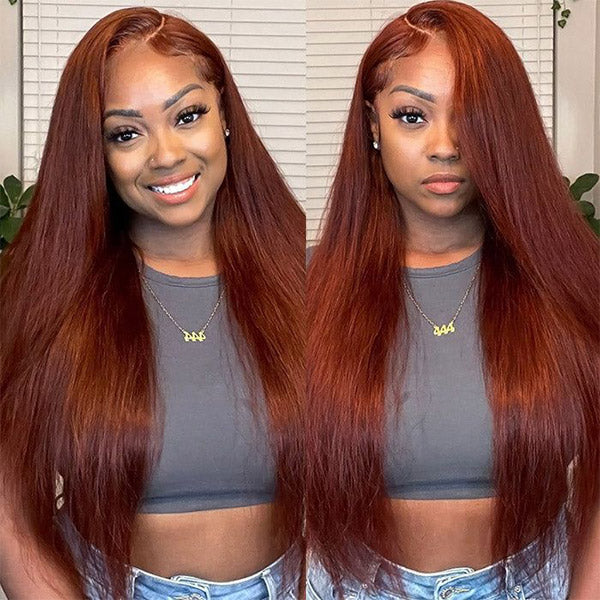 Straight Hair Reddish Brown Color Wear Go Glueless Wig