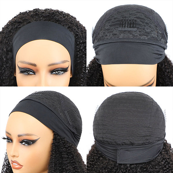 OQ HAIR Natural Loose Deep Headband Wig Easy Slip-On Style 100% Human Hair Wig