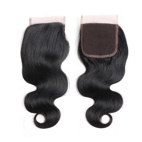 Gorgeous Body Wave Human Hair 4 Bundles with 4*4 Lace Clsoure Natural Black