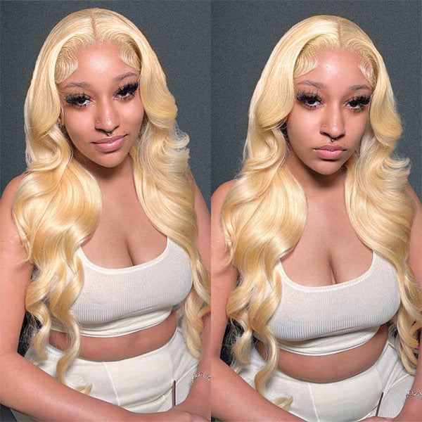 613 Blond Colored Wig Body Wave Glueless HD Lace Wig Preplucked