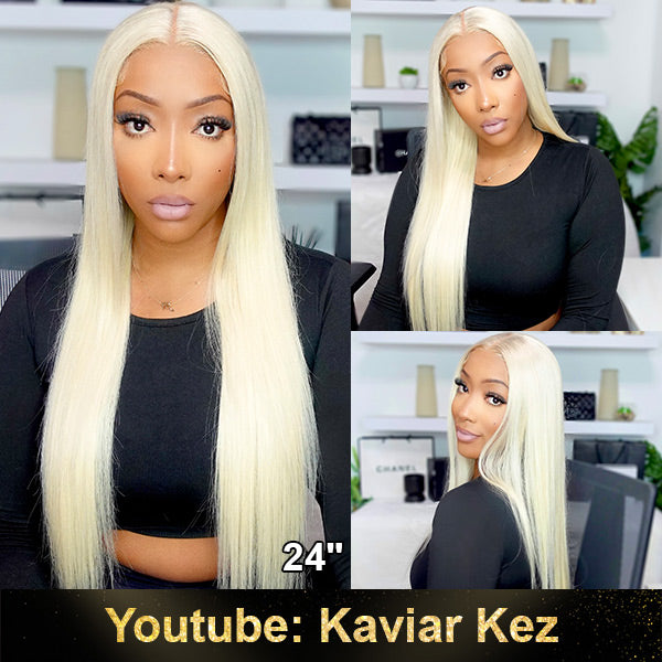 613 Blonde Straight Human Hair Lace Front Wigs 13x4 Invisible Skin Melt Lace Closure Wigs with Baby Hair