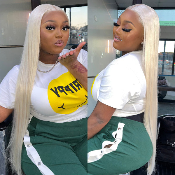 613 Blonde Straight Lace Front Wigs Pre Plucked