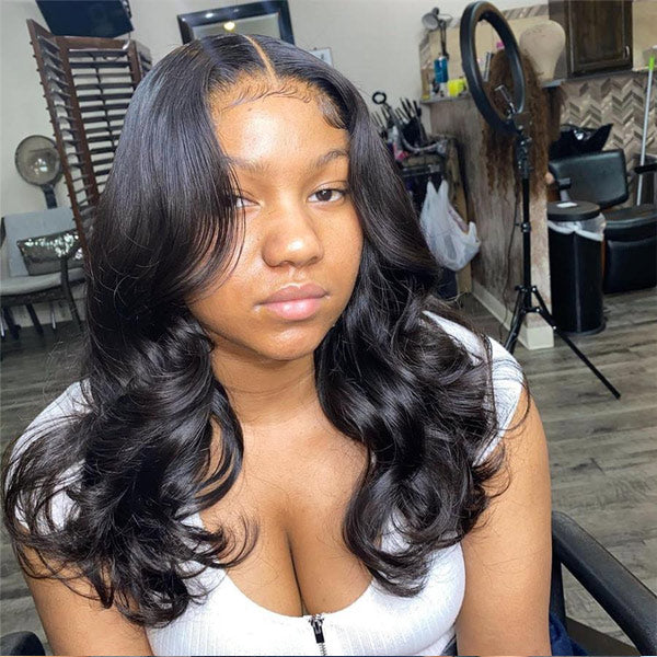 Gorgeous Body Wave Human Hair 4 Bundles with 4*4 Lace Clsoure Natural Black