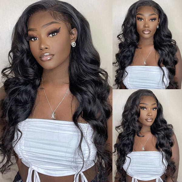 OQ HAIR Loose Wave Bleached Knots Invisi-Drawstring 360 Lace Glueless Wig With Pre-plucked Natural Hairline