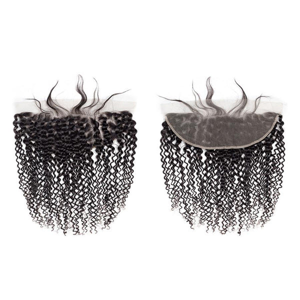 Deep Wave Human Hair 3 Bundles with 13*4 Lace Frontal Natural Black