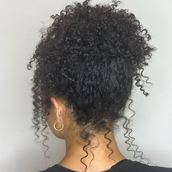 OQ HAIR Kinky Curly Invisi-Drawstring Pre-Cut 360 Lace Glueless Wig With Bleached Knots Pre-Plucked Hairline