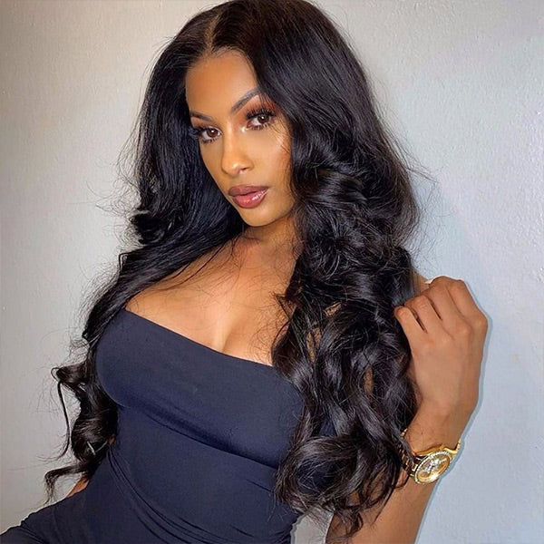 OQ HAIR Loose Wave Bleached Knots Invisi-Drawstring 360 Lace Glueless Wig With Pre-plucked Natural Hairline