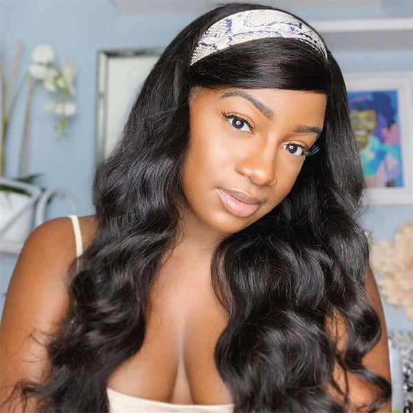 OQ HAIR Easy Glam Body Wave Headband Wig Quick Install Human Hair Wig For Daily Wear