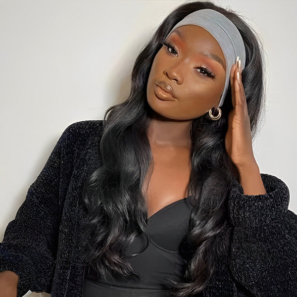 OQ HAIR Easy Glam Body Wave Headband Wig Quick Install Human Hair Wig For Daily Wear