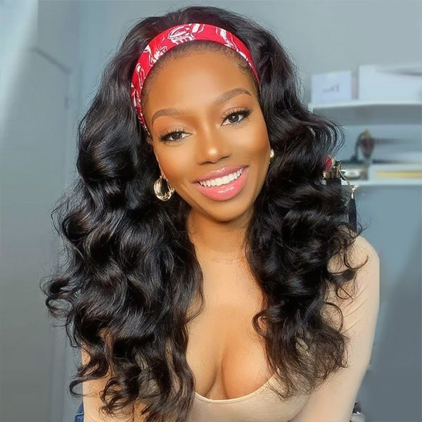 OQ HAIR Easy Glam Body Wave Headband Wig Quick Install Human Hair Wig For Daily Wear