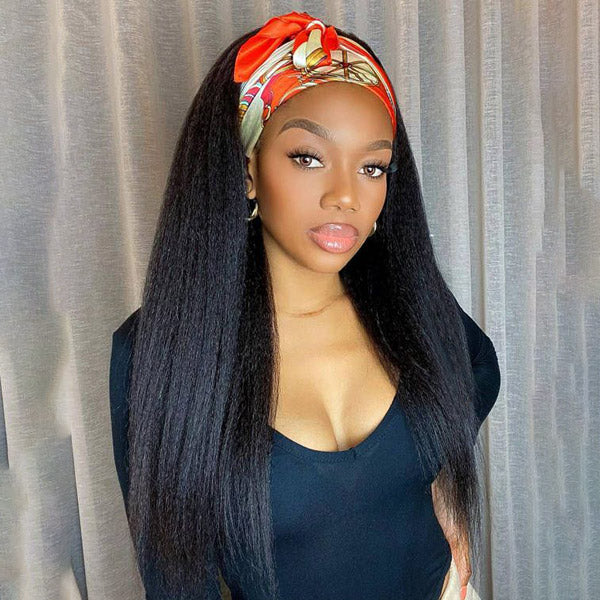 OQ HAIR Glueless Yaki Straight Headband Wig Beginner Friendly Wig For Easy Everyday Styling