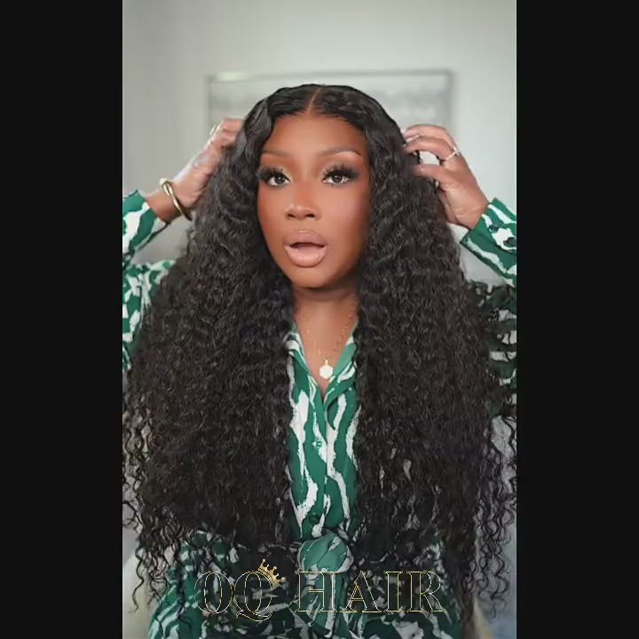 OQ HAIR Water Wave Wear Go Wig Pre-cut 7x5 HD Lace Bleached Knots Wig With Pre-plucked Hairline