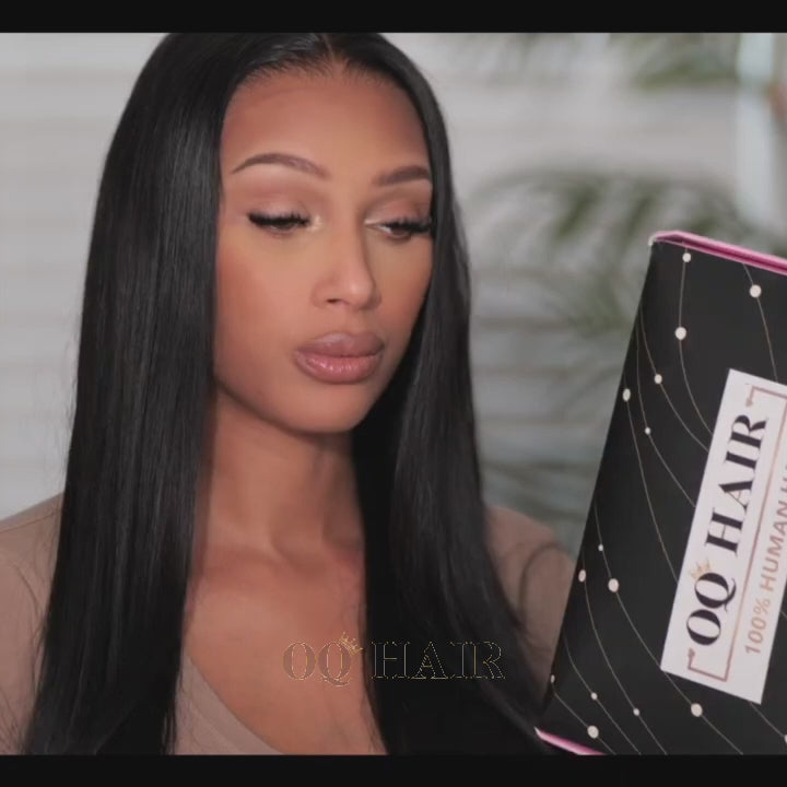 OQ HAIR M-cap Straight Wear Go Wigs Pre Cut 9x6 HD Lace Bleached Knots Glueless Wigs Human Hair Tiny Knots Pre Plucked Hairline