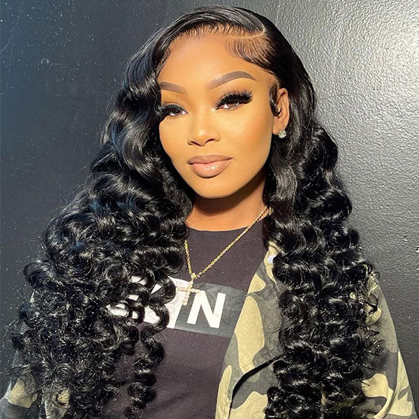 OQ HAIR M-Cap Wand Curl Pre Cut 9x6 HD Lace Wear Go Glueless Wigs 100% Human Hair Pre Bleached Tiny Knots
