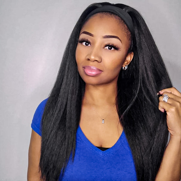 OQ HAIR Glueless Yaki Straight Headband Wig Beginner Friendly Wig For Easy Everyday Styling