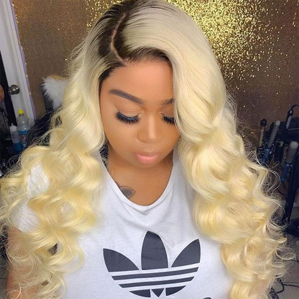 Honey Blonde Ombre 1B/613 Hair Color Lace Front Wig