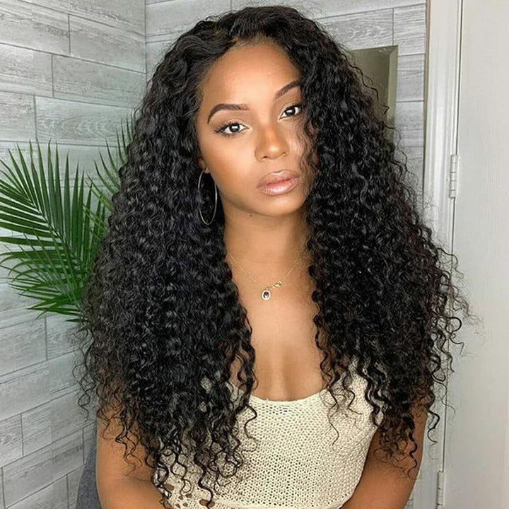 360 Lace Front Wigs 150% Density Kinky Curly Human Hair -OQHAIR