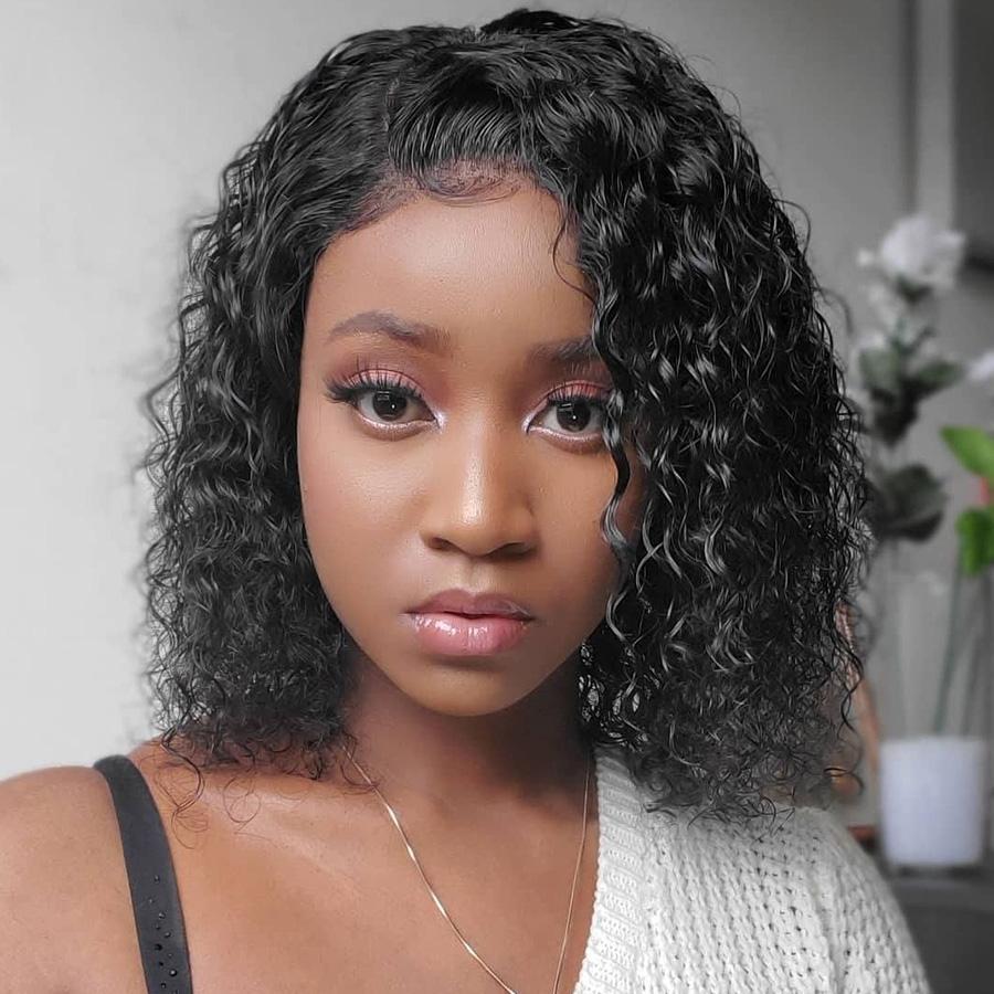 Bob Wigs Deep Wave Virgin Human Hair Lace Front Wigs