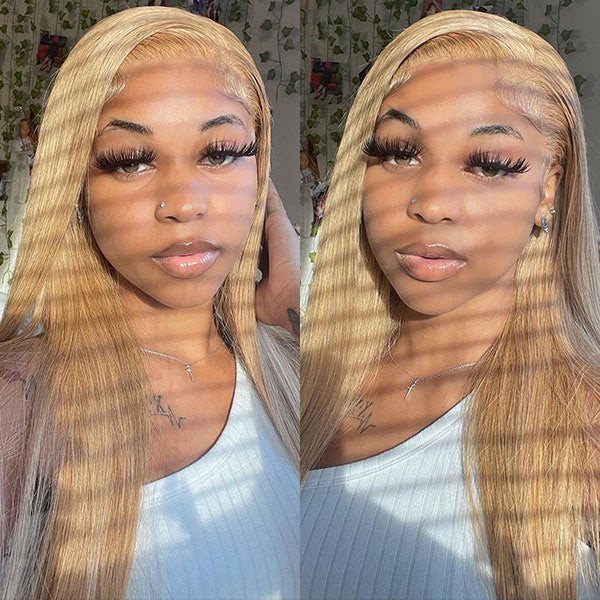 Honey Blonde #27 Color Preplucked 13x4 4x4 Lace Front Wigs