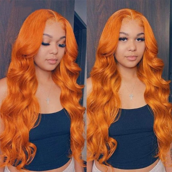 13x4 4x4 Undectedable Transparent Lace Ginger Orange Body Wave Human Virgin Hair Pre-plucked Lace Front Wigs -OQHAIR - ORIGINAL QUEEN HAIR