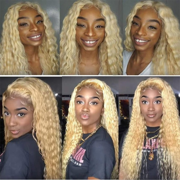 613 Blonde Deep Wave Lace Front Wig