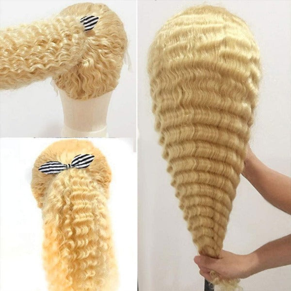 613 Blonde Deep Wave Lace Front Wig
