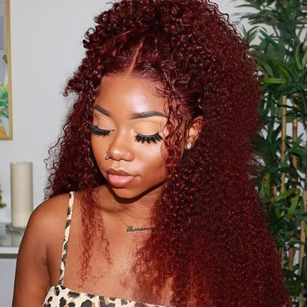 99J Kinky Curly Human Virgin Hair Undectedable 13x4 4X4 Lace Front Wigs -OQHAIR - ORIGINAL QUEEN HAIR