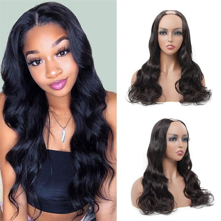 U Part Wigs Human Hair Wigs for Women Brazilian Body Wave None lace front wigs Glueless Hair Extension Clip - ORIGINAL QUEEN HAIR
