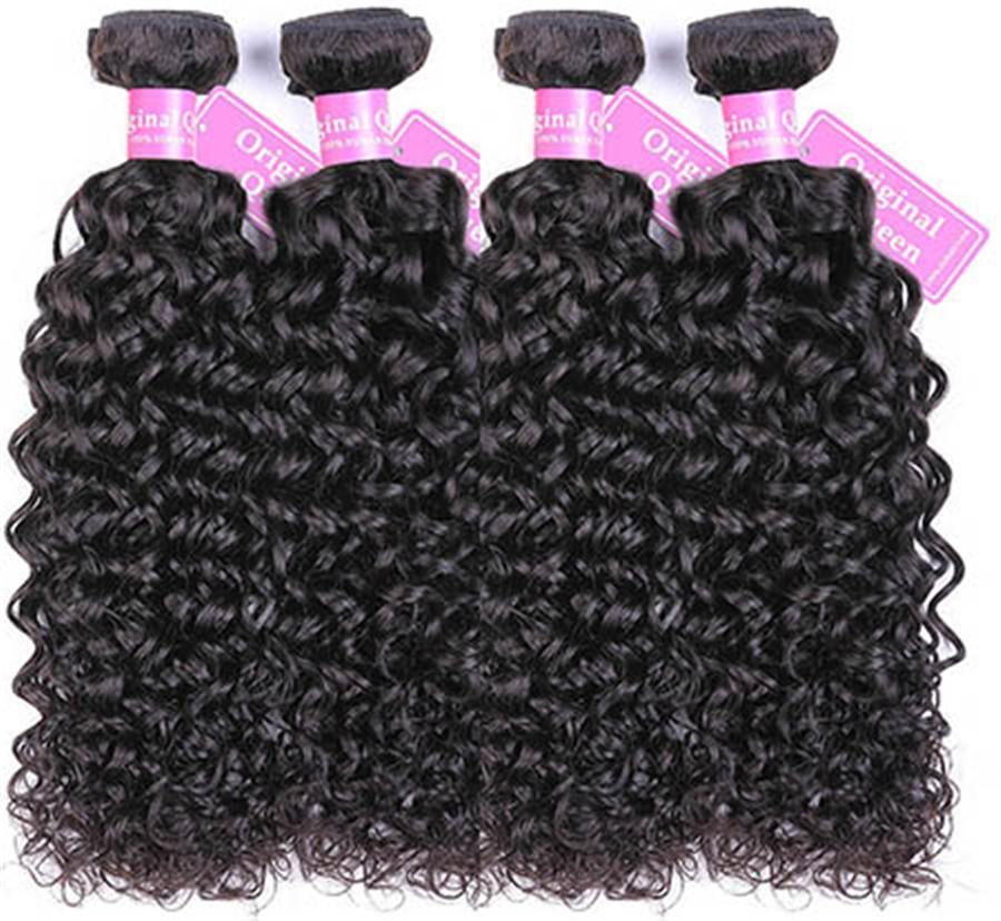 4 Bundles Water Wave Human Virgin Hair Natural Black -OQHAIR - ORIGINAL QUEEN HAIR
