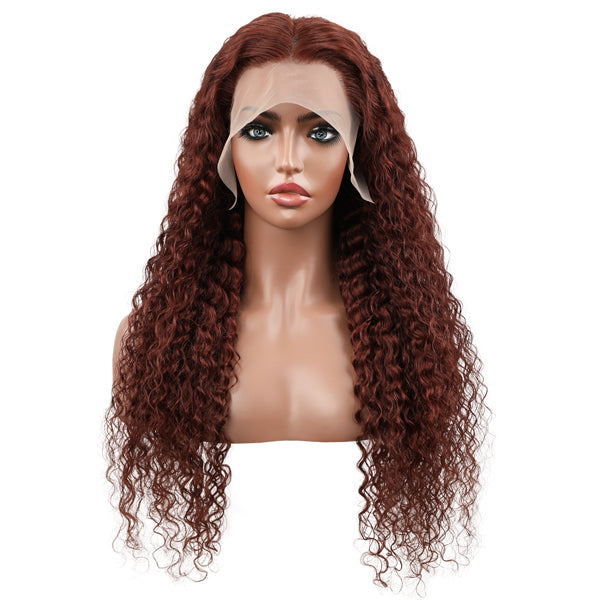 Reddish Brown Water Wave Hair Wig 13x4 Lace Front Wig
