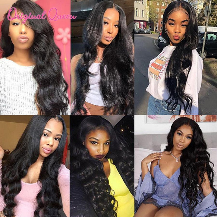 Glueless 4*4 Lace Closure Wig Pre-Plucked Loose Wave Human Hair Wigs Loose Curly 200% Density Wigs Natural Hairline - ORIGINAL QUEEN HAIR