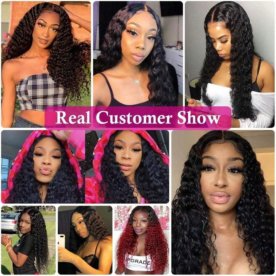 U Part Wigs Deep Wave Brazilian Virgin Human Hair 2x4 U Shape Glueless Wigs 180% Density With Straps Combs For Women - ORIGINAL QUEEN HAIR
