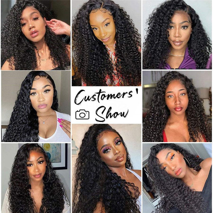 Kinky Curly U Part Human Hair Wig for Women, Brazilian Remy Human Hair Glueless 2x4 U Shape Clip in Half Wig - ORIGINAL QUEEN HAIR