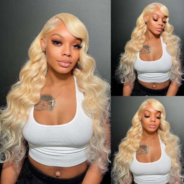 613 Blonde Body Wave Human Hair Lace Front Wigs 13x4 Lace Closure