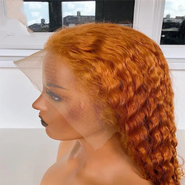 Ginger 13x4 Lace Front Wig Pre Plucked Deep Wave Hair Wig Human Hair