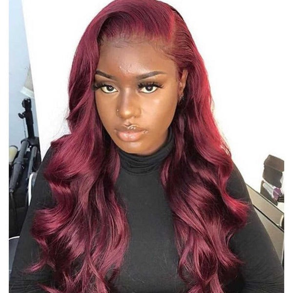 13x4 4X4 Lace Frontal 99J Body Wave Human Virgin Hair Lace Front Wigs -OQHAIR - ORIGINAL QUEEN HAIR
