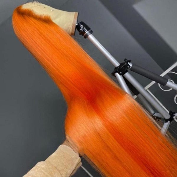 4x4 13x4 Lace Closure Wigs Straight Ginger Orange Human Virgin Hair Preplucked Lace Front Wigs with Baby Hair - ORIGINAL QUEEN HAIR
