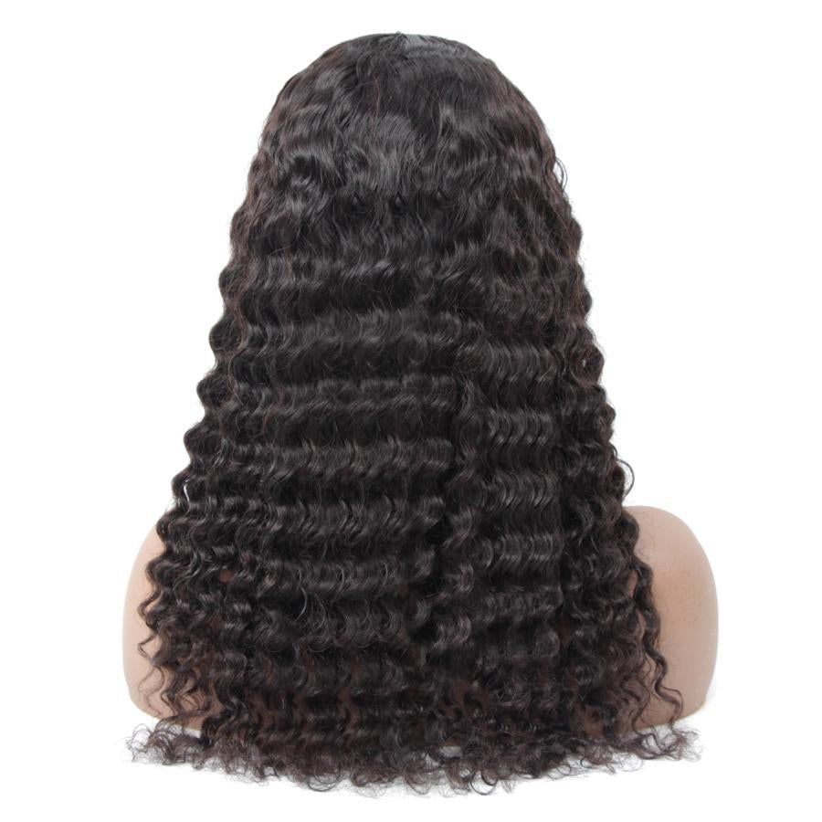 U Part Wigs Deep Wave Brazilian Virgin Human Hair 2x4 U Shape Glueless Wigs 180% Density With Straps Combs For Women - ORIGINAL QUEEN HAIR
