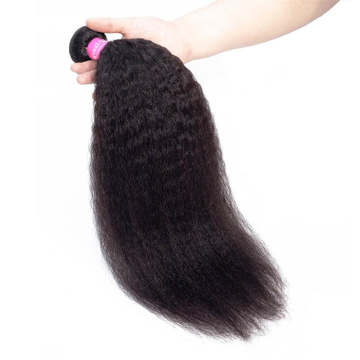 Kinky Straight Human Hair Bundles Natural Black -OQHAIR