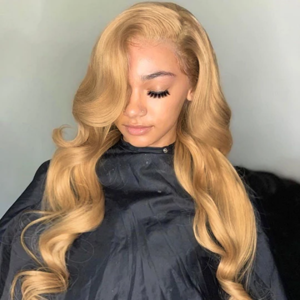 Honey Blonde #27 Color Preplucked 13x4 4x4 Lace Front Wigs