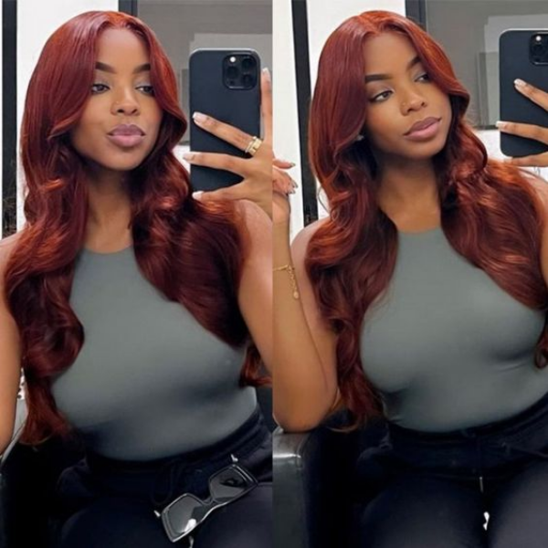 Straight Hair Reddish Brown Color Wear Go Glueless Wig