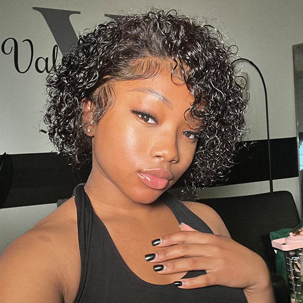 Short Curly Hair Pixie Wig 13x4 Lace Front Wigs