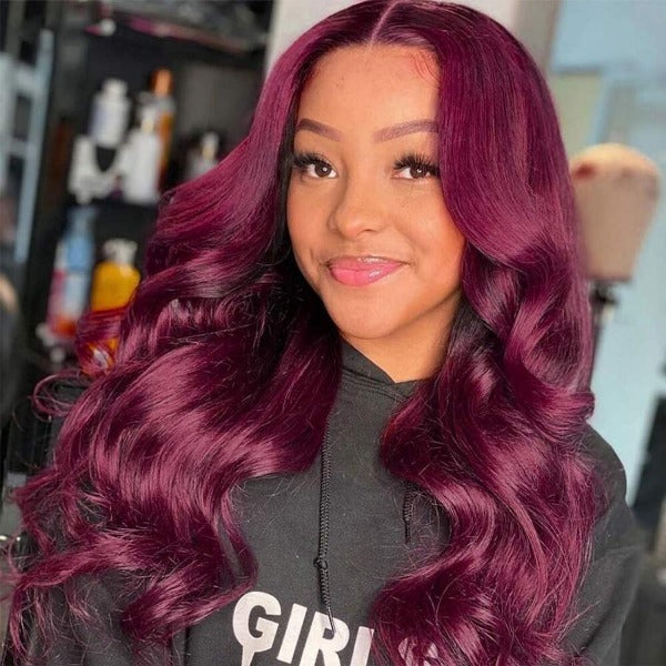 13x4 4X4 Lace Frontal 99J Body Wave Human Virgin Hair Lace Front Wigs -OQHAIR - ORIGINAL QUEEN HAIR