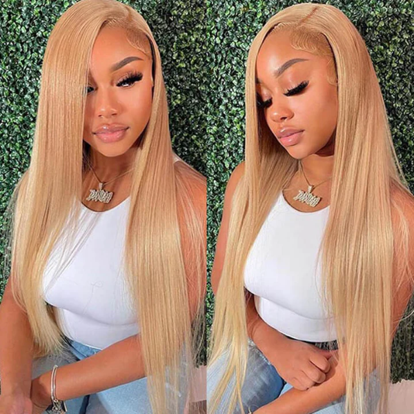 Honey Blonde #27 Color Preplucked 13x4 4x4 Lace Front Wigs