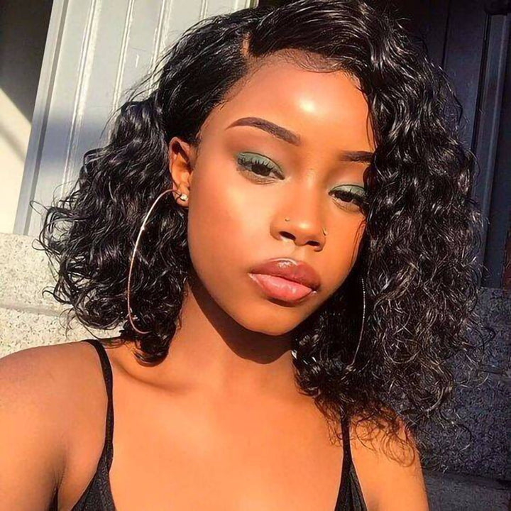 Bob Wigs Deep Wave Virgin Human Hair Lace Front Wigs